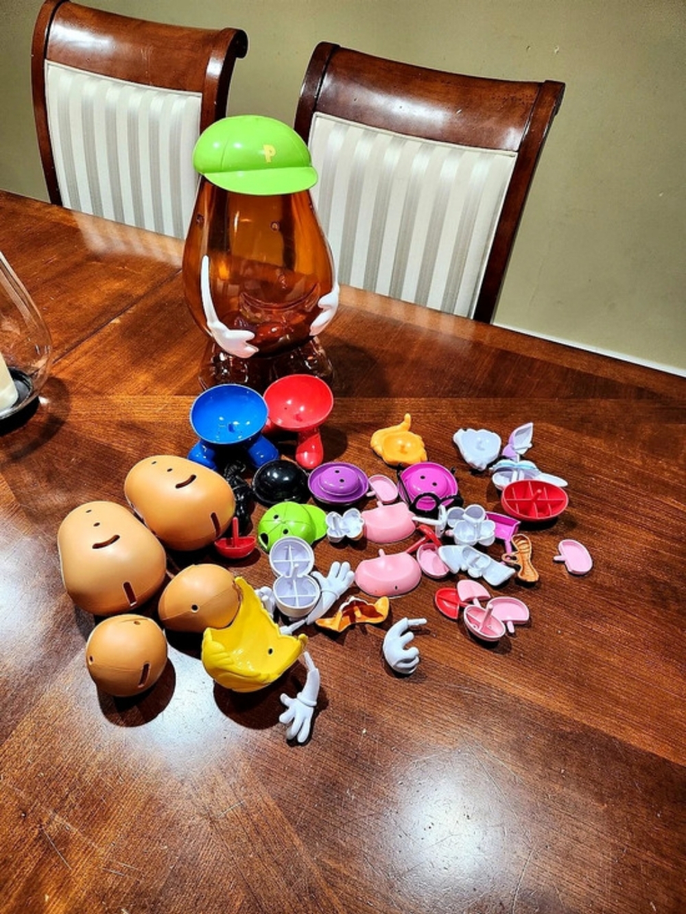 2002 Hasbro Giant Mr. Potato Head Storage Container 45 Pieces Complete